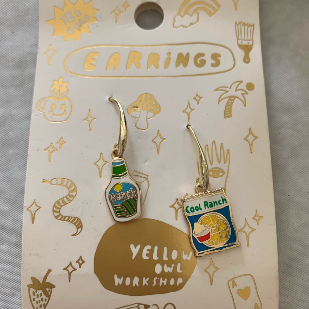 Yellow Owl Workshop Mismatched Earrings Ranch Dressing Cool Ranch Doritos
